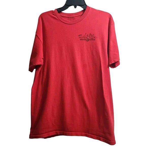 Salt Life Other - Salt Life Mens Size L Printed Logo Front T-Shirt Red Short Sleeve * Minor Flaw‎